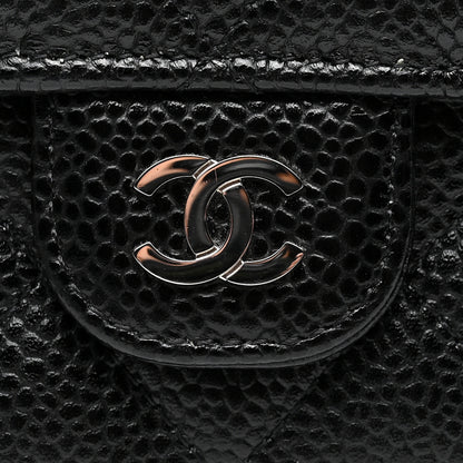 Chanel Caviar Quilted Large Gusset Flap Wallet Black 10 of 12