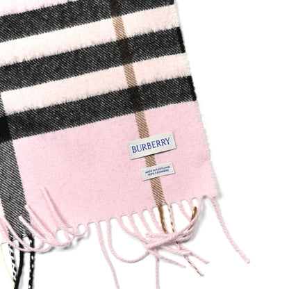 Burberry Cashmere Giant Heritage Check Fringe Scarf Pale Candy Pink 3 of 4