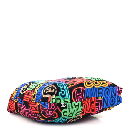 Chanel Caviar Fabric Graffiti Foldable Tote Bag With Chain Black Multicolor 7 of 19