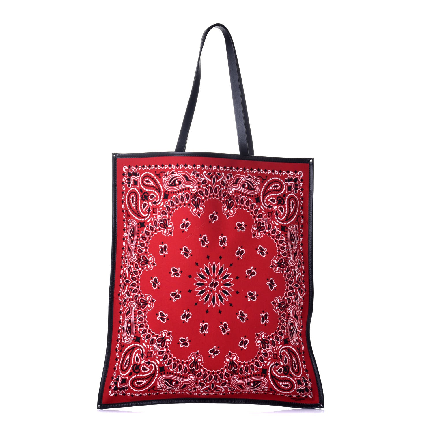 Saint Laurent Canvas Bandana Antibe Flat Shopping Tote Red 1 of 8