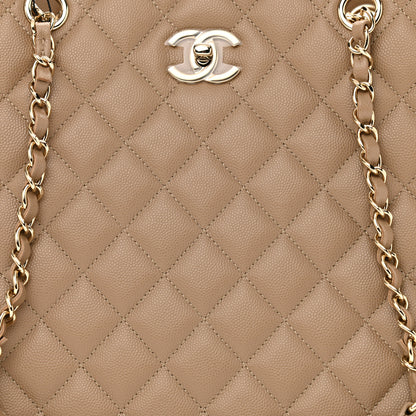 Chanel Calfskin Quilted Large Classic Shopping Tote Beige 8 of 10