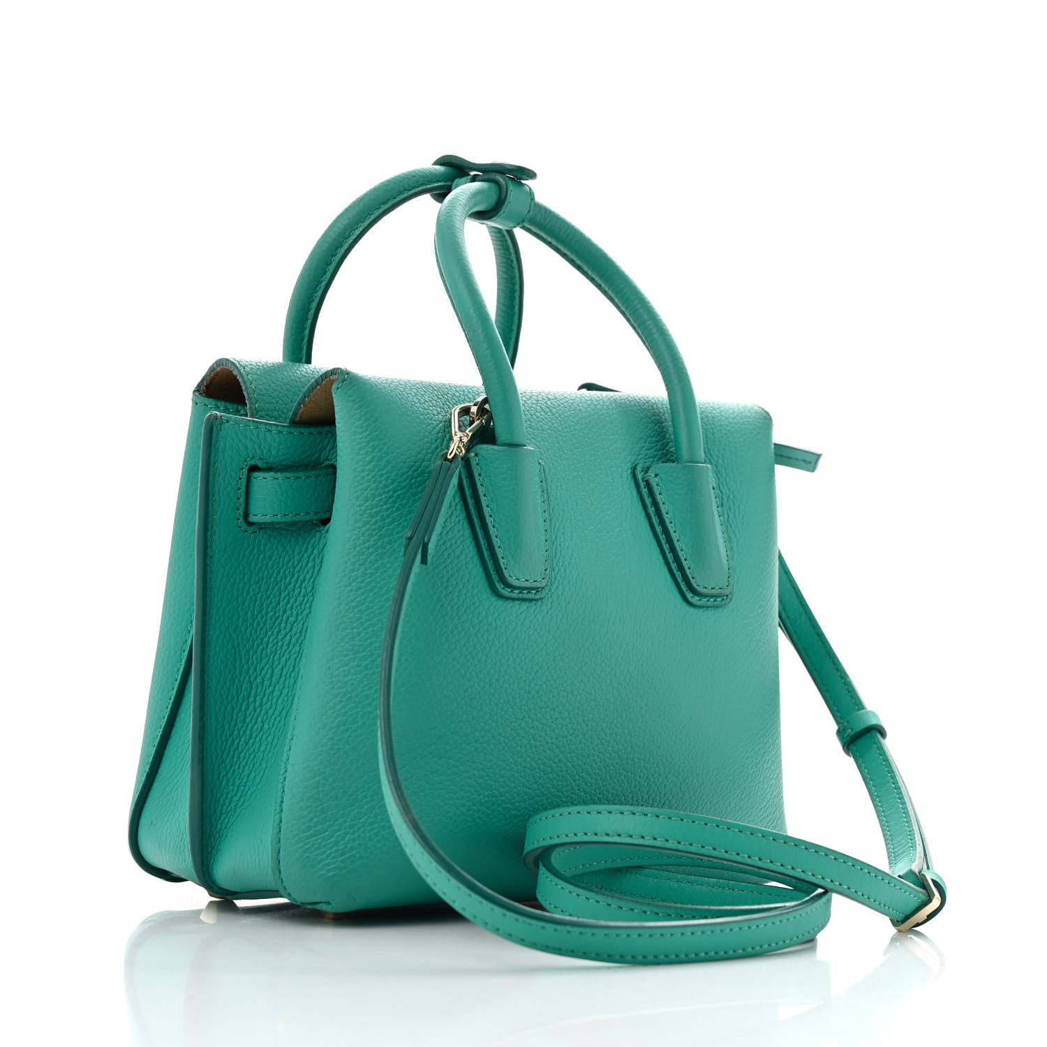 MCM Grained Calfskin Mini Milla Tote Oasis Green 3 of 16