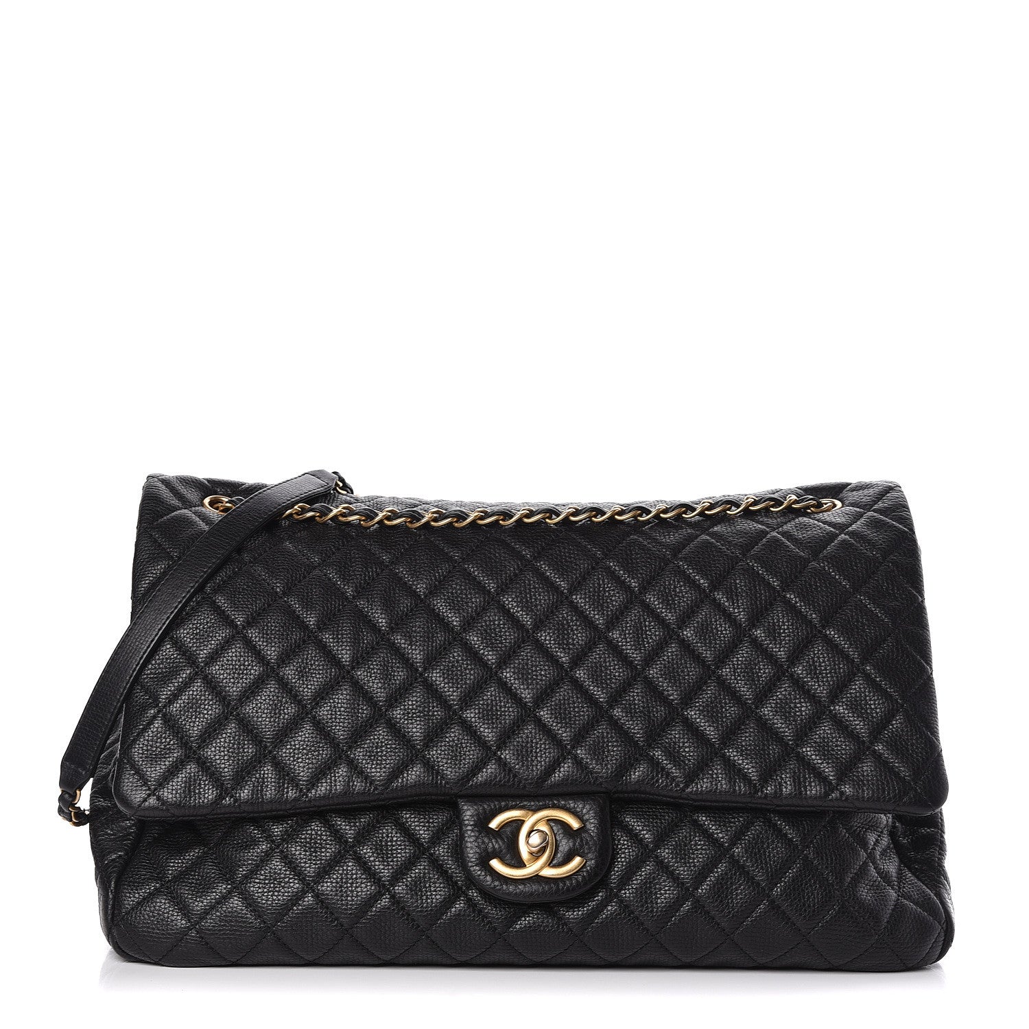 Chanel Calfskin Quilted XXL Travel Flap Bag Black 1 of 11