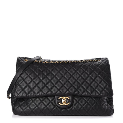 Chanel Calfskin Quilted XXL Travel Flap Bag Black 1 of 11