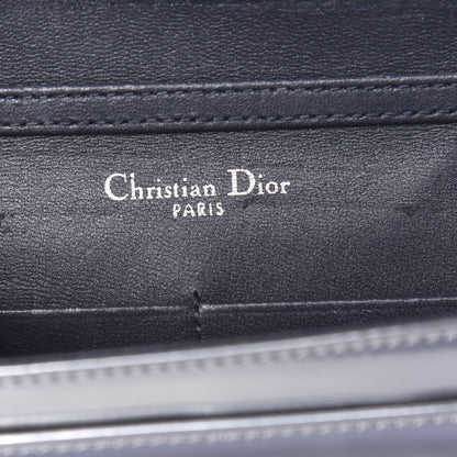 Christian Dior Metallic Patent Micro-Cannage Diorama Wallet on Chain Pouch Silver 6 of 16