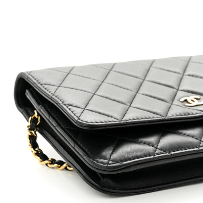 Chanel Lambskin Quilted Wallet On Chain WOC Black 10 of 11