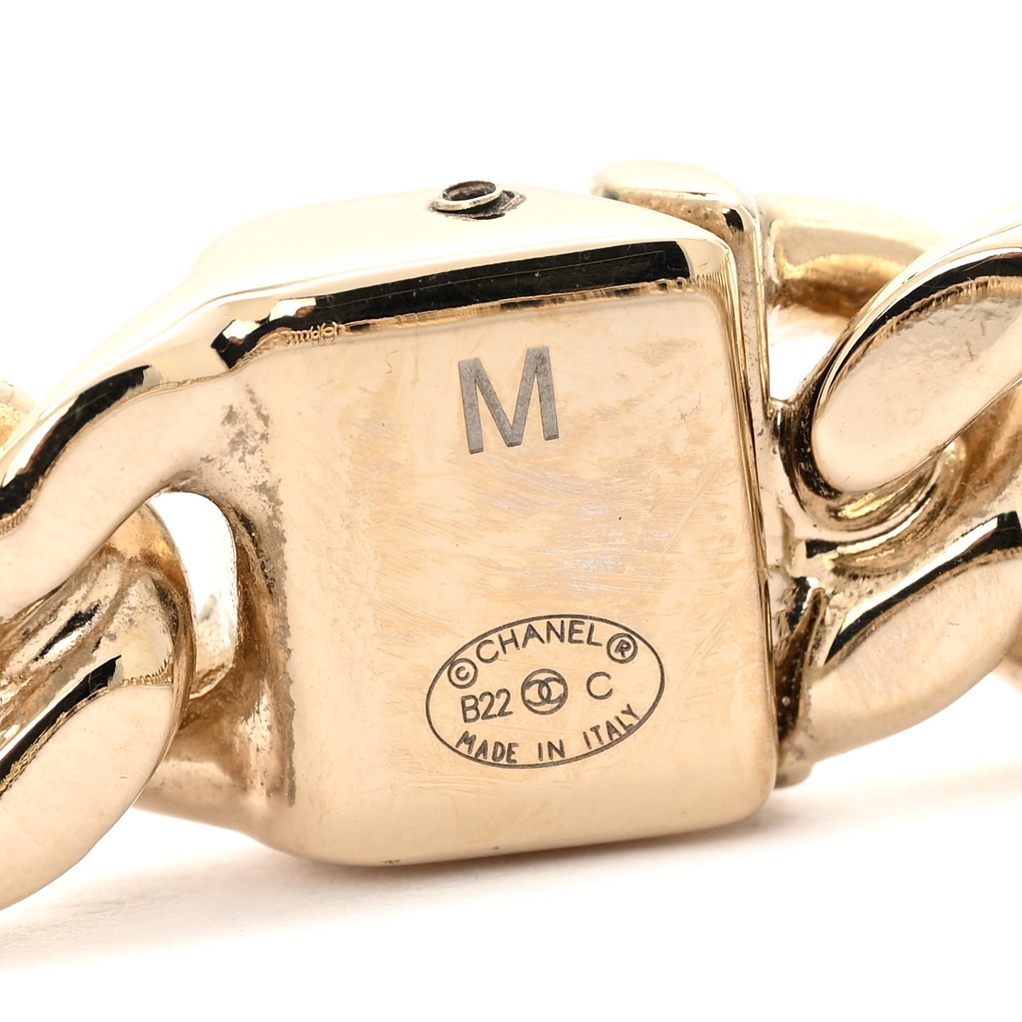 Metal CC Chain Link Choker Necklace M Gold