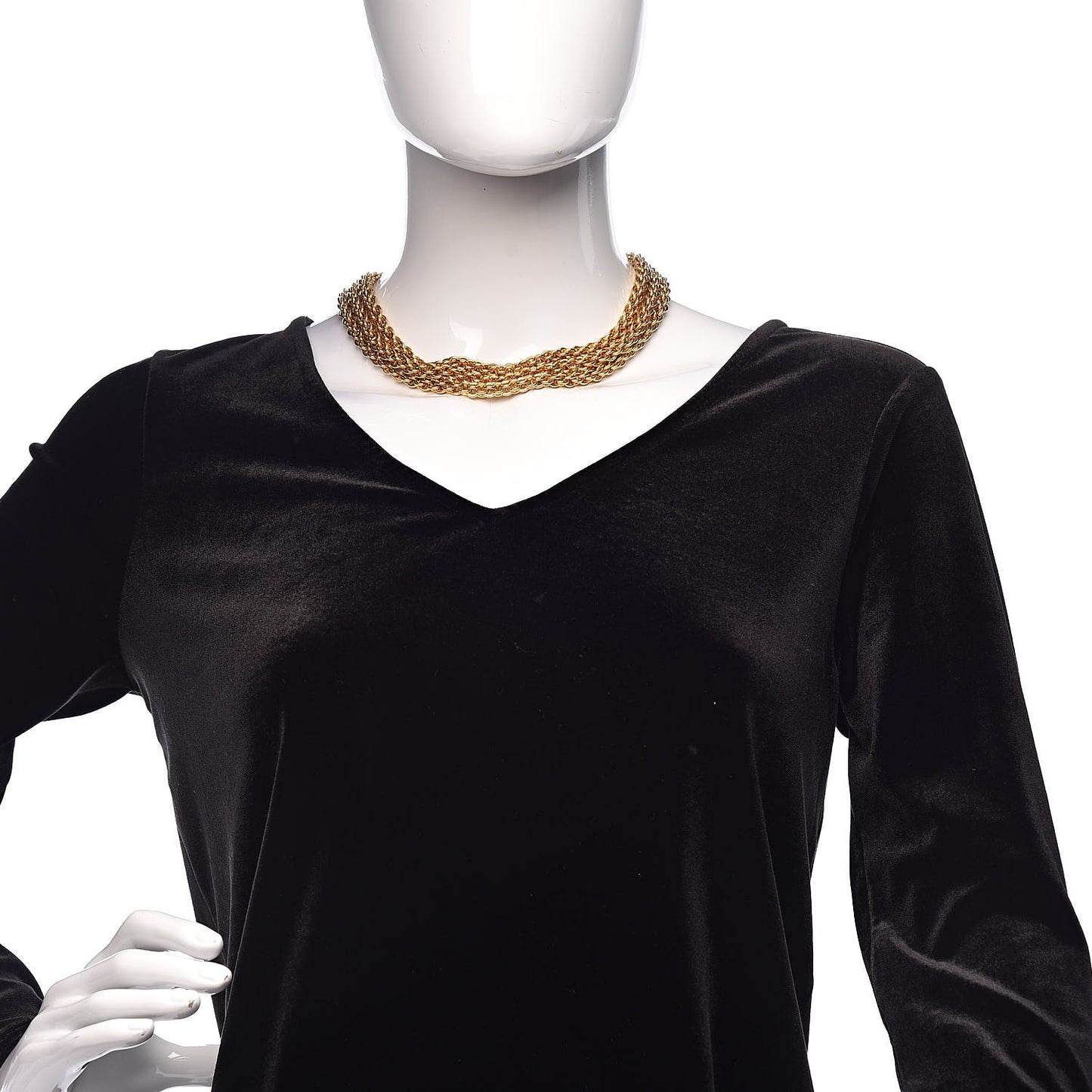 Multi Strand Medallion Short Necklace Gold