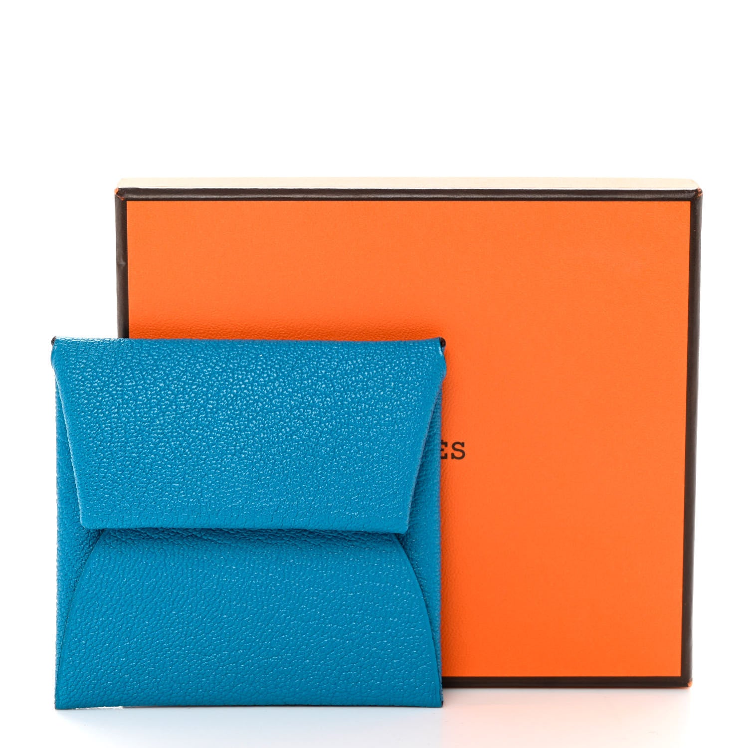 Hermes Chevre Mysore Bastia Verso Coin Purse Bleu Frida Cuivre 8 of 8