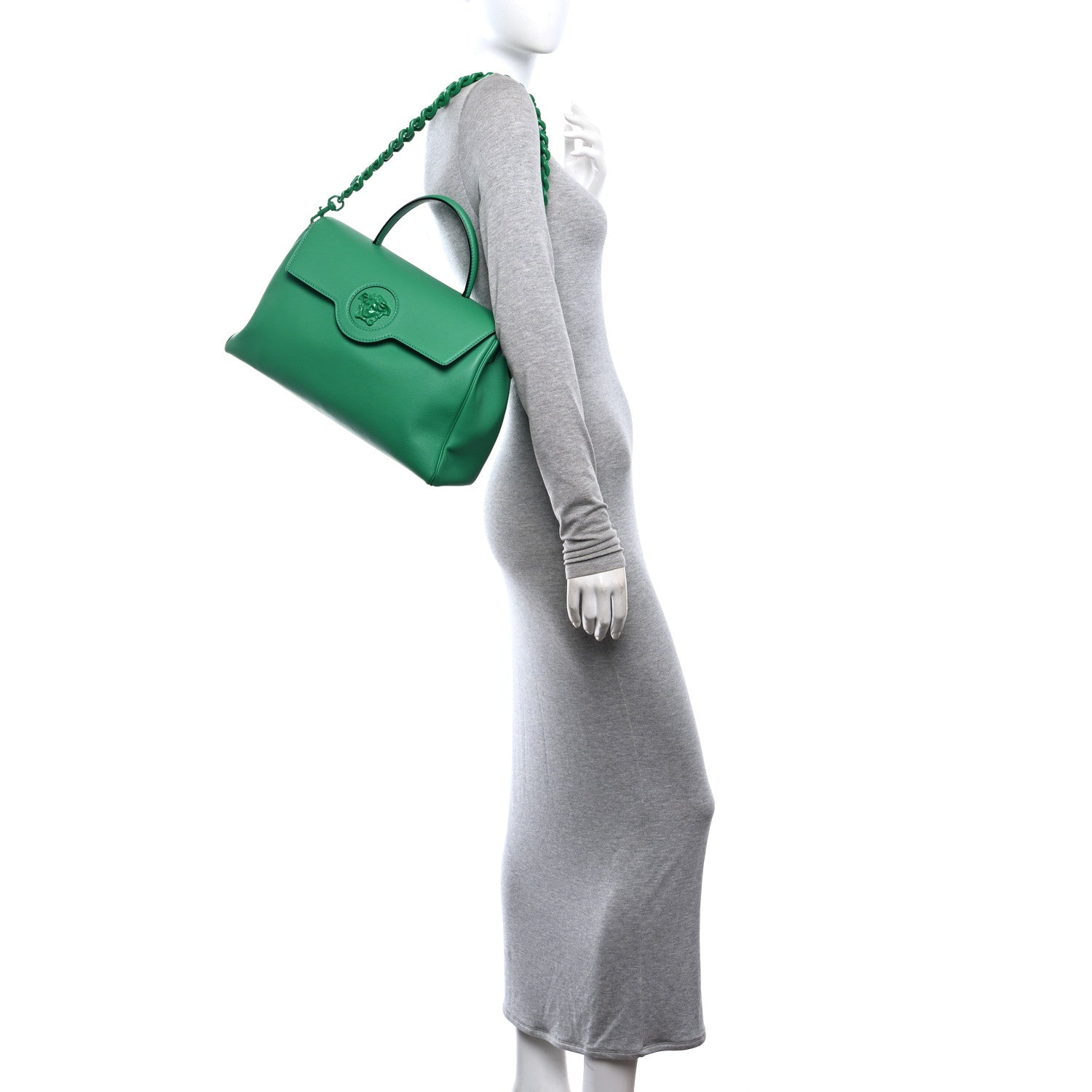 Versace Calfskin Large La Medusa Bag Bright Green 2 of 9