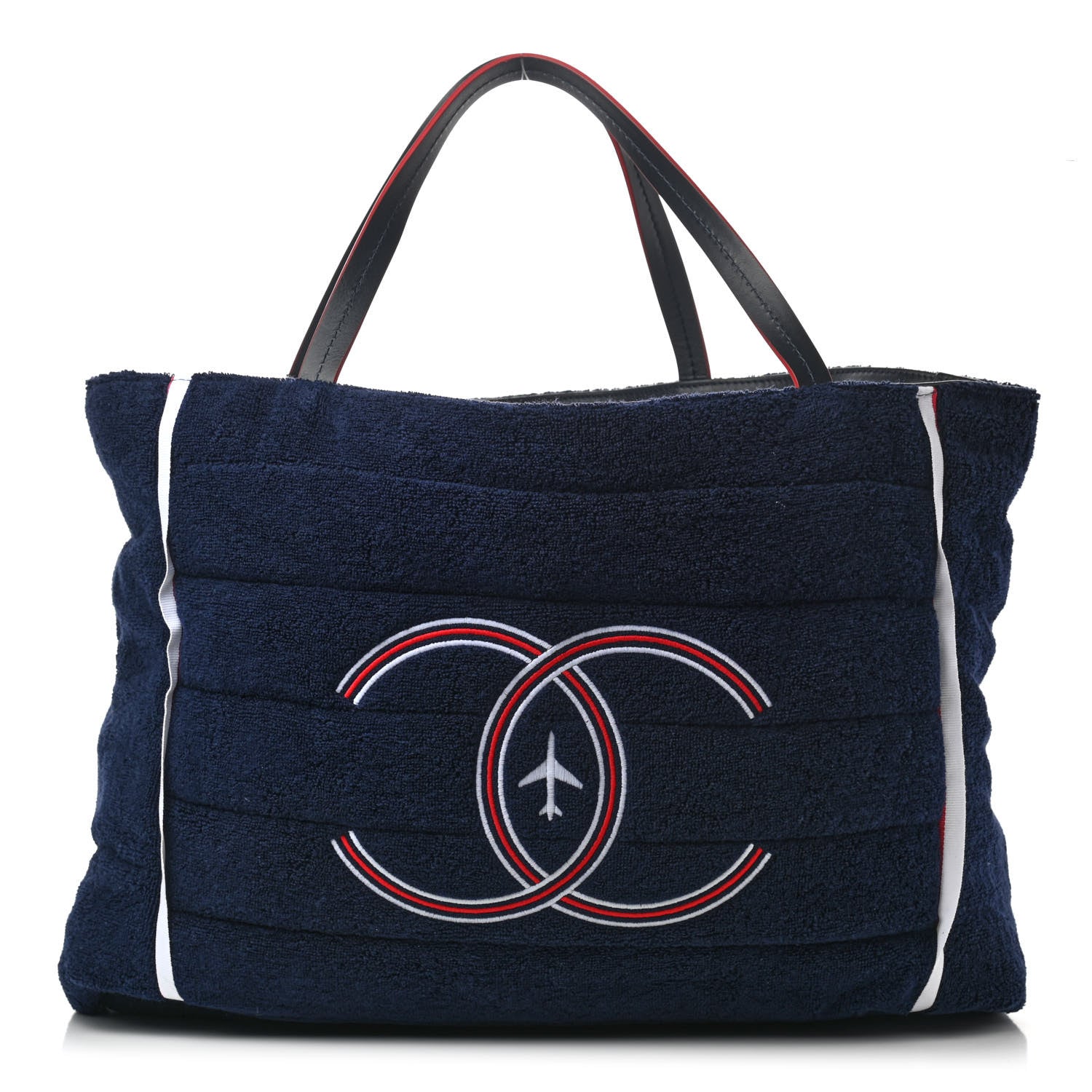 Chanel Reversible Chanel Airlines Tote Silver Navy 13 of 19