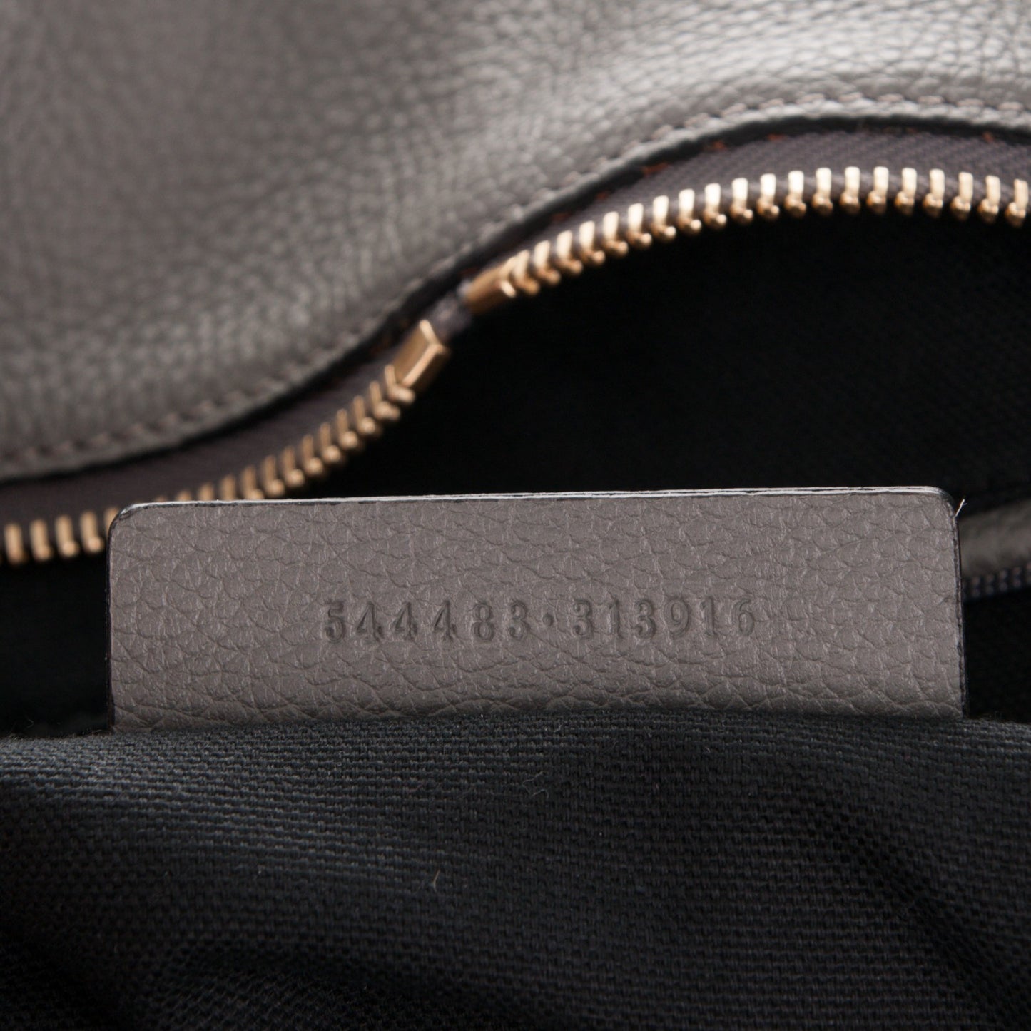 Pebbled Calfskin Large Skull Padlock Zip Around Tote Dark Grey
