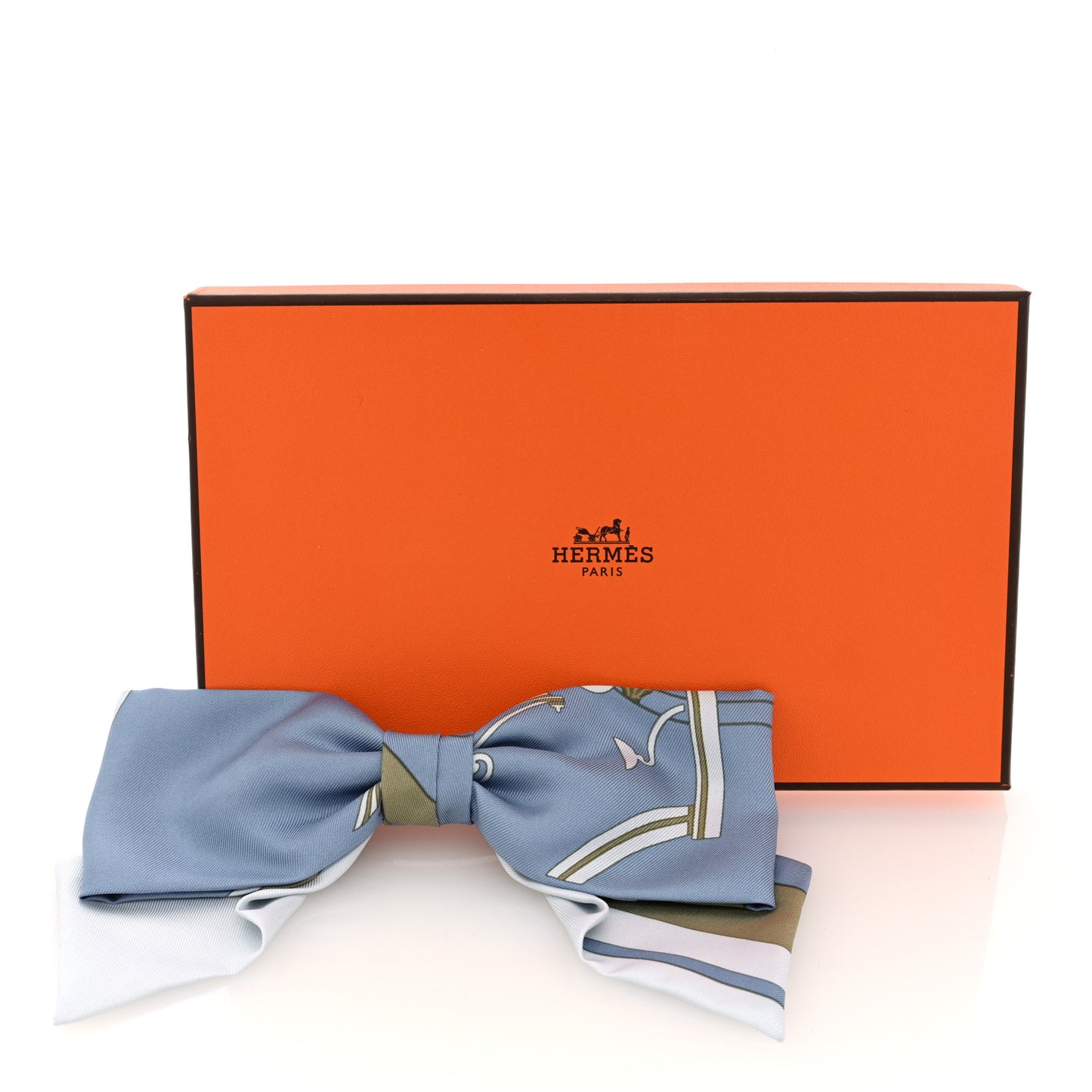 Silk Ex Libris Grenelle Hair Clip Bleu Cyclade