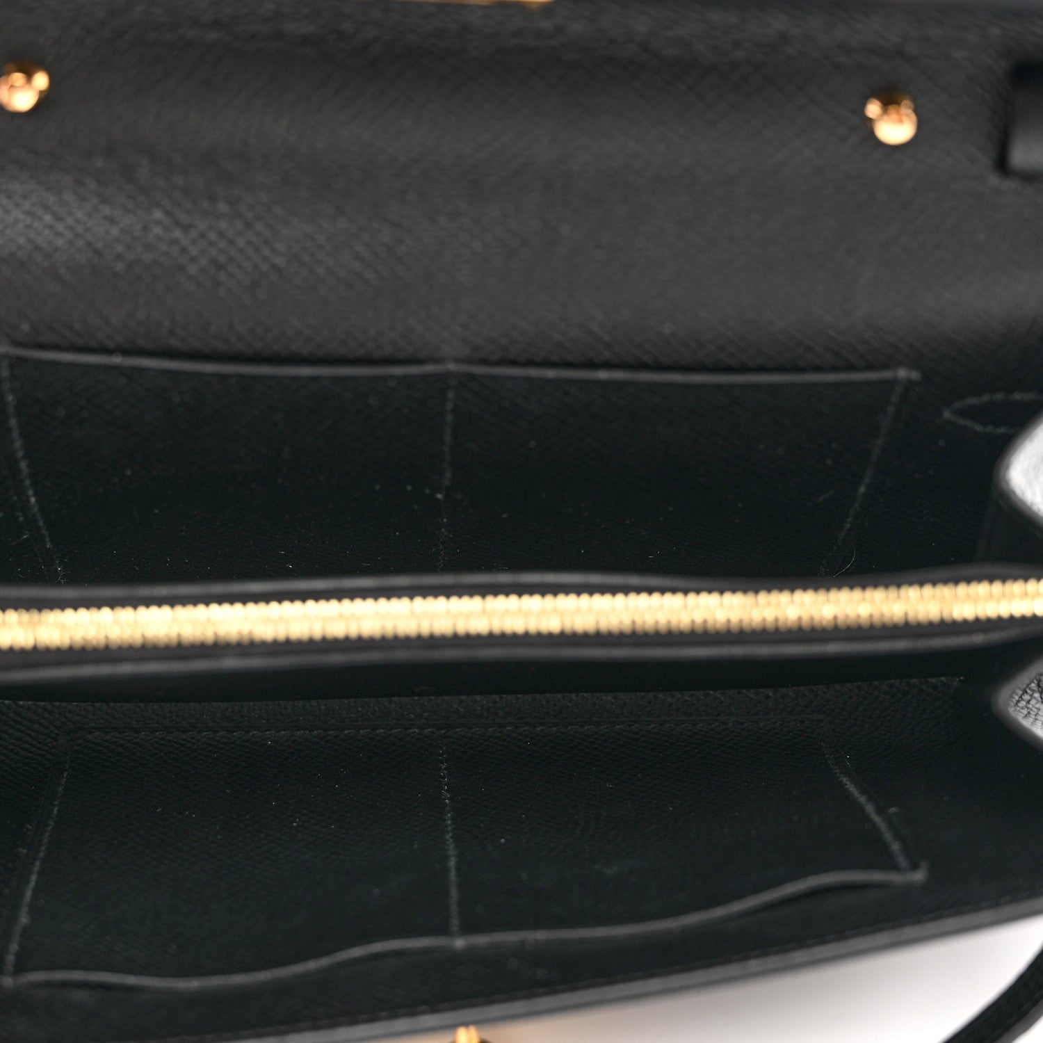 Hermes Epsom Shiny Alligator Touch Kelly Wallet To Go Black 5 of 7