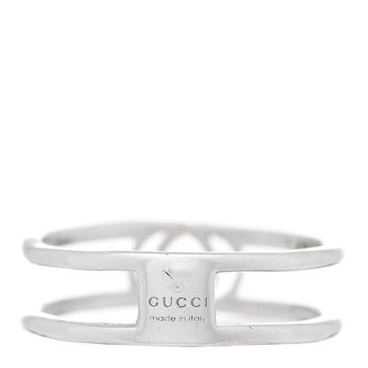 Gucci Sterling Silver 6mm Interlocking G Open Band Ring 56 7.5 3 of 4