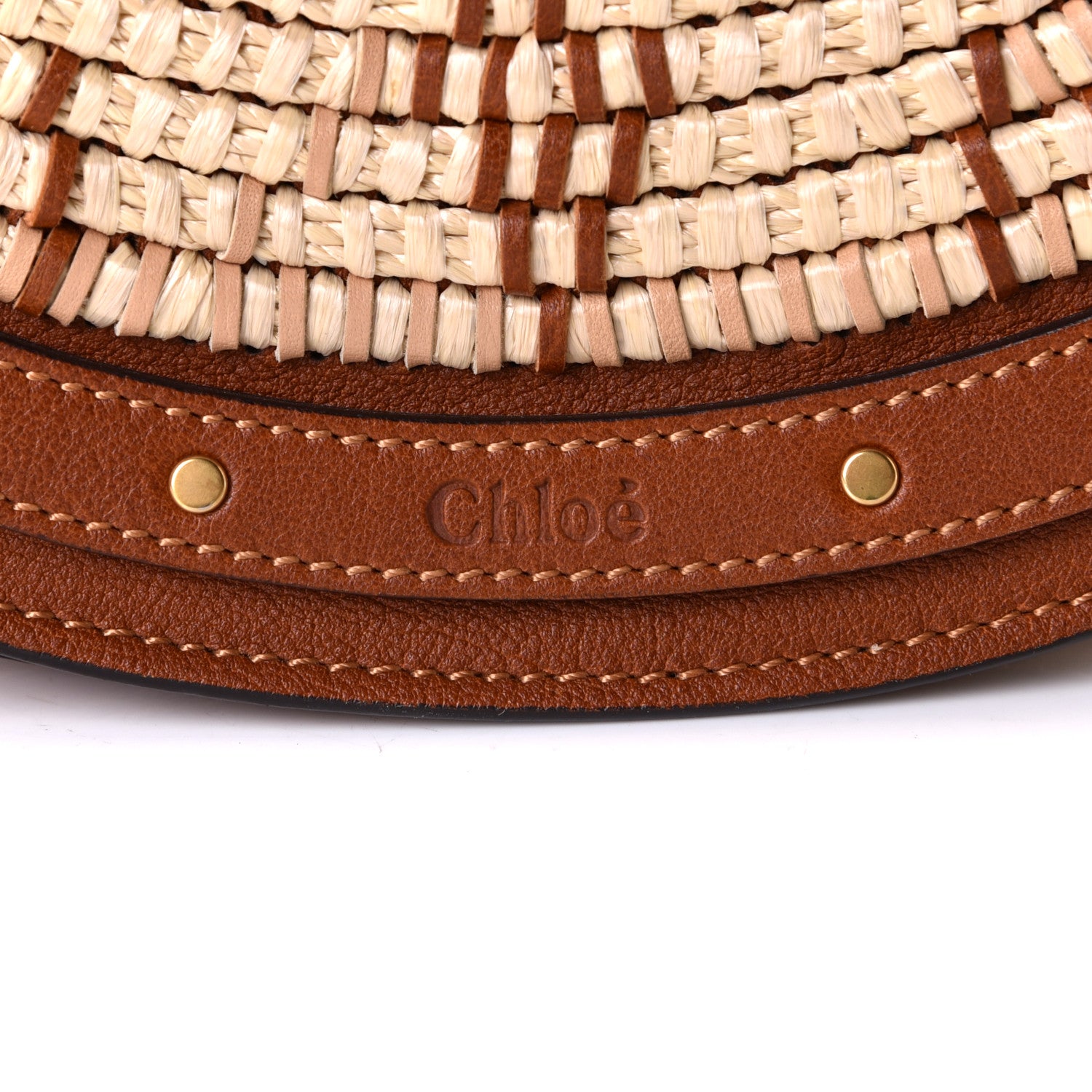 Chloe Calfskin Suede Raffia Medium Pixie Bag Caramel 7 of 8