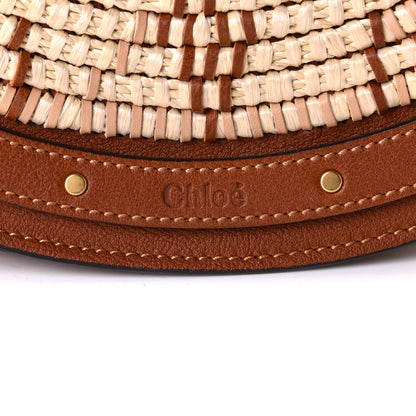 Chloe Calfskin Suede Raffia Medium Pixie Bag Caramel 7 of 8