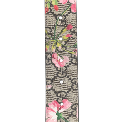 Gucci GG Supreme Monogram Blooms Moon Calfskin Interlocking G 37mm Belt 95 38 Beige Ebony Multicolor Dry Rose 5 of 5