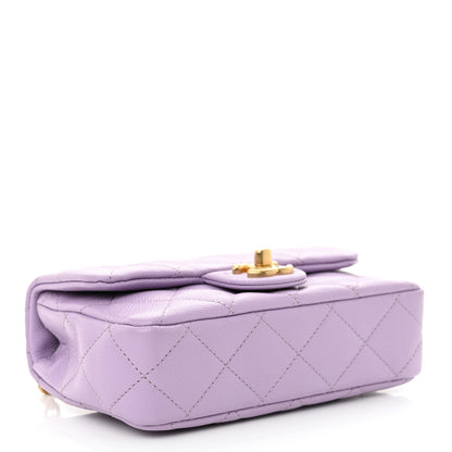 Chanel Caviar Quilted Mini Rectangular Sweetheart Flap Light Purple 4 of 10