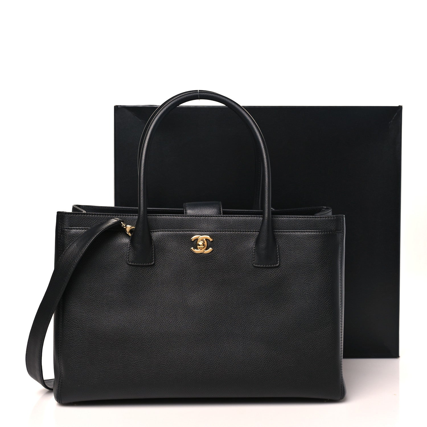 Chanel Calfskin Cerf Executive Shopper Tote Black 12 of 12