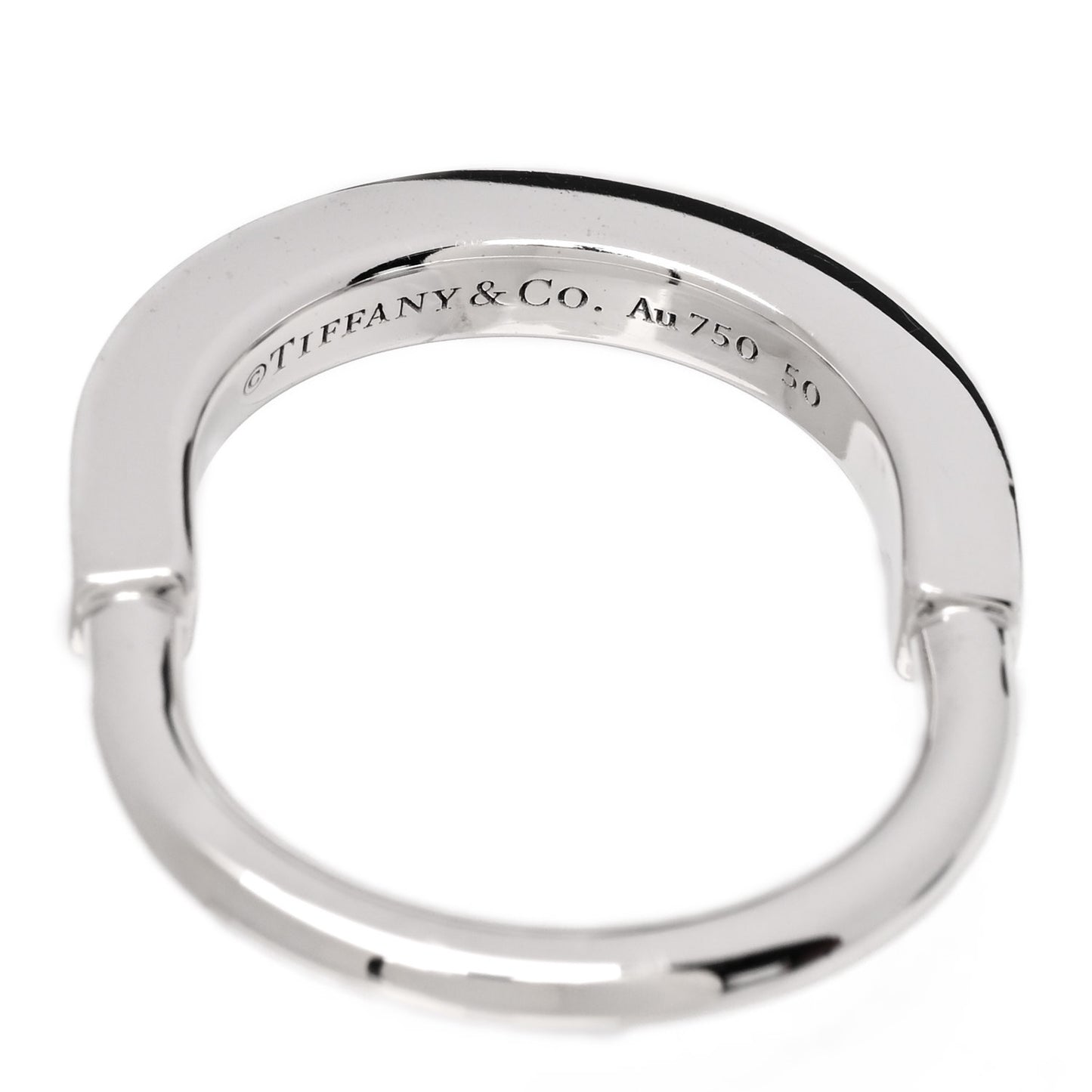 18K White Gold Lock Ring 50 5.5