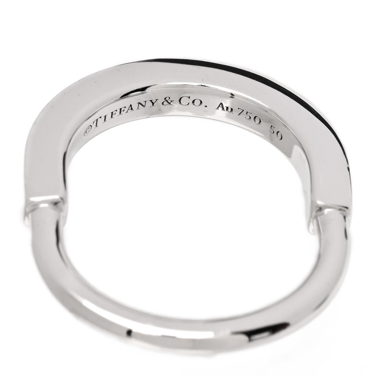 Tiffany 18K White Gold Lock Ring 50 5.5 4 of 5