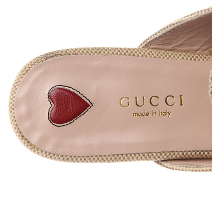 Gucci Canvas Vintage Charlotte Web Princetown Slippers 36 Sand Cuir 8 of 10