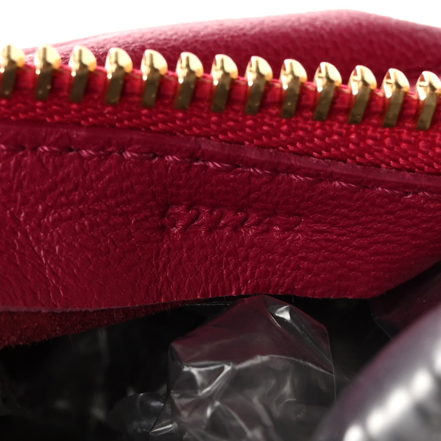 Loewe Lambskin Pleated Bracelet Pouch Chain Shoulder Bag Rouge Blossoms 7 of 11