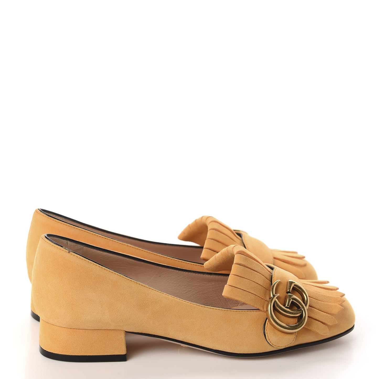 Kid Scamosciato GG Marmont Fringe Loafers 35.5 Crystal Copper