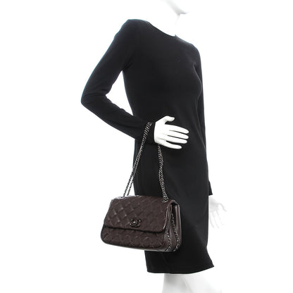 Chanel Grained Calfskin Quilted Medium Frame In Chain Flap Brown 2 of 9