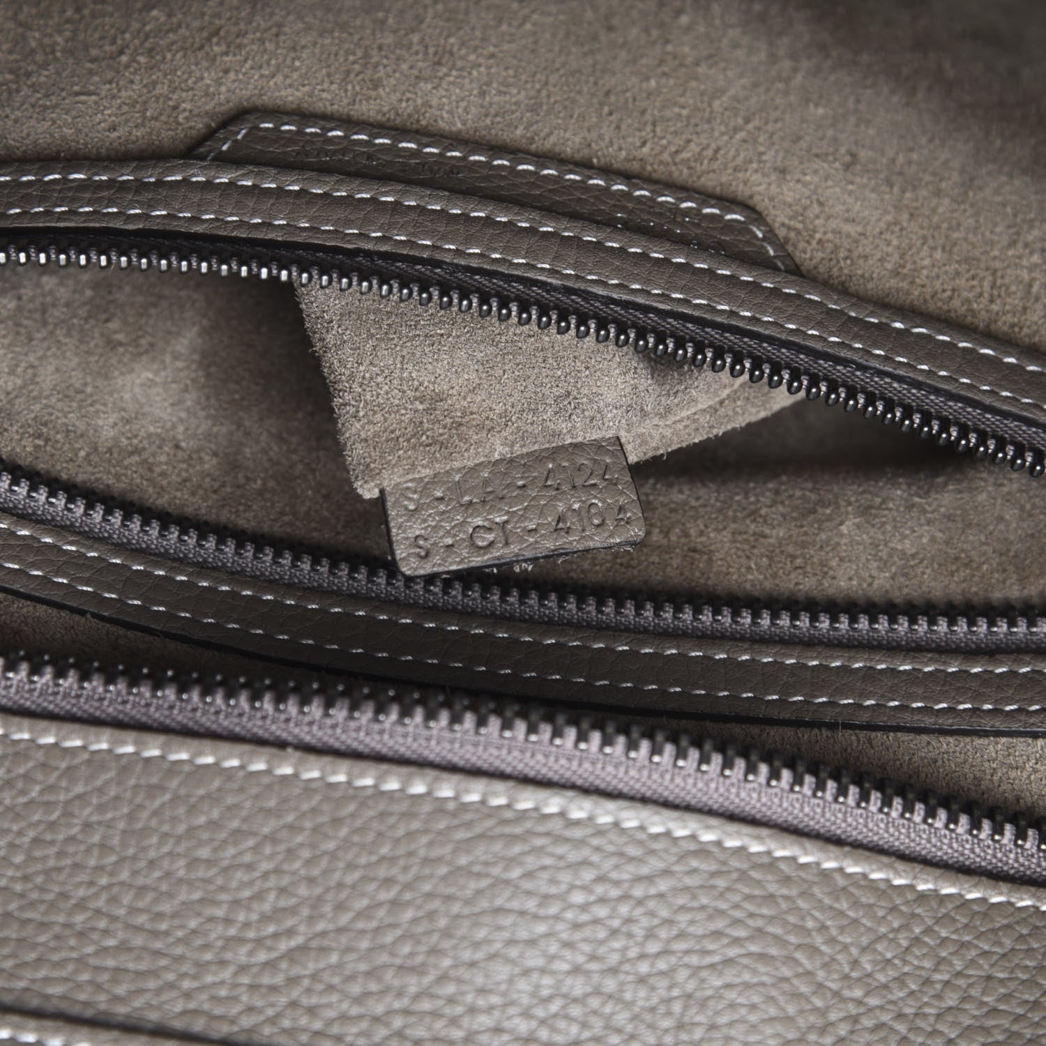 Celine Drummed Calfskin Mini Luggage Souris 6 of 10