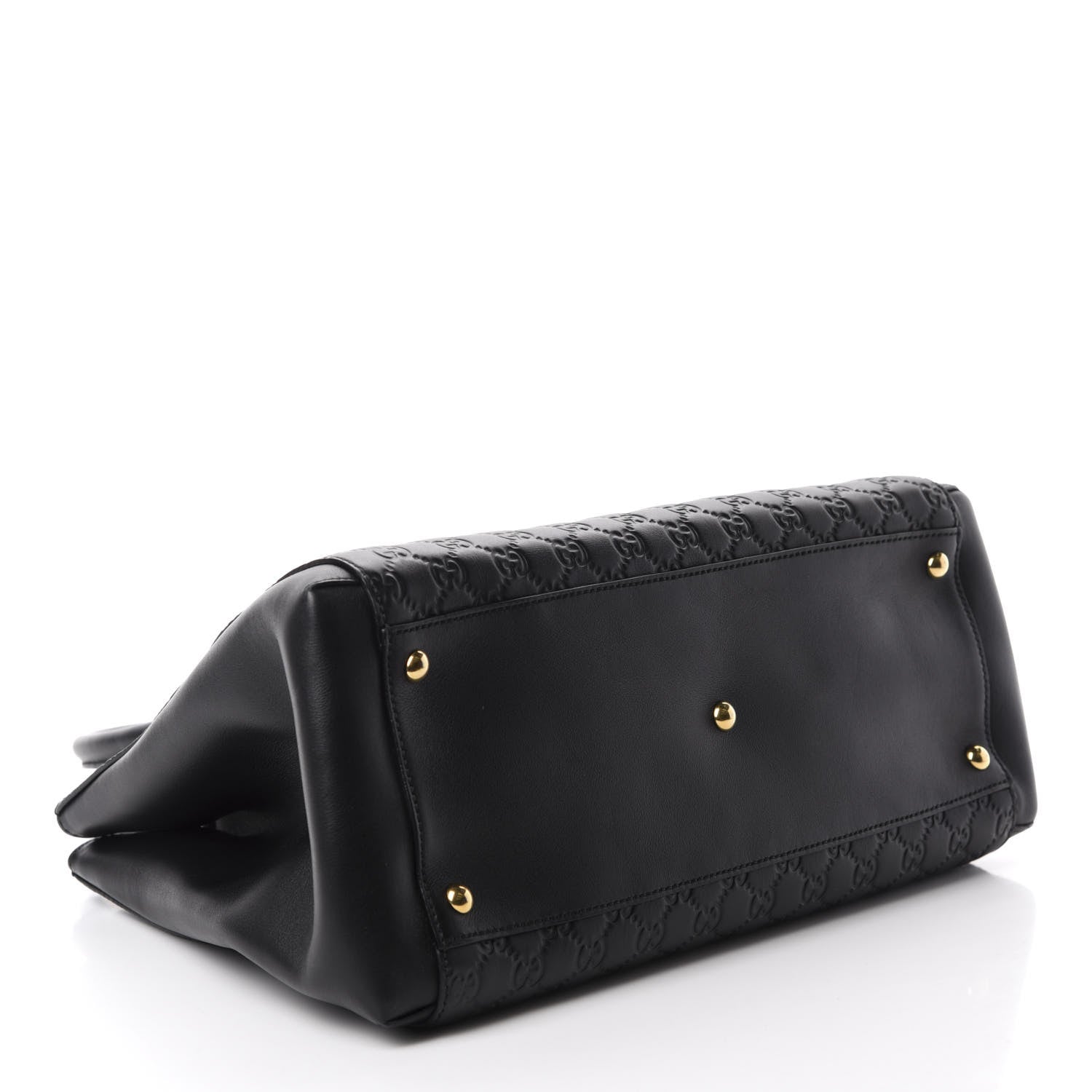 Gucci Soft Guccissima Signature Top Handle Tote Bag Black 4 of 10