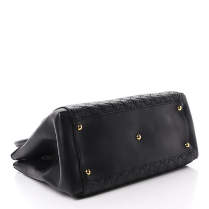 Gucci Soft Guccissima Signature Top Handle Tote Bag Black 4 of 10