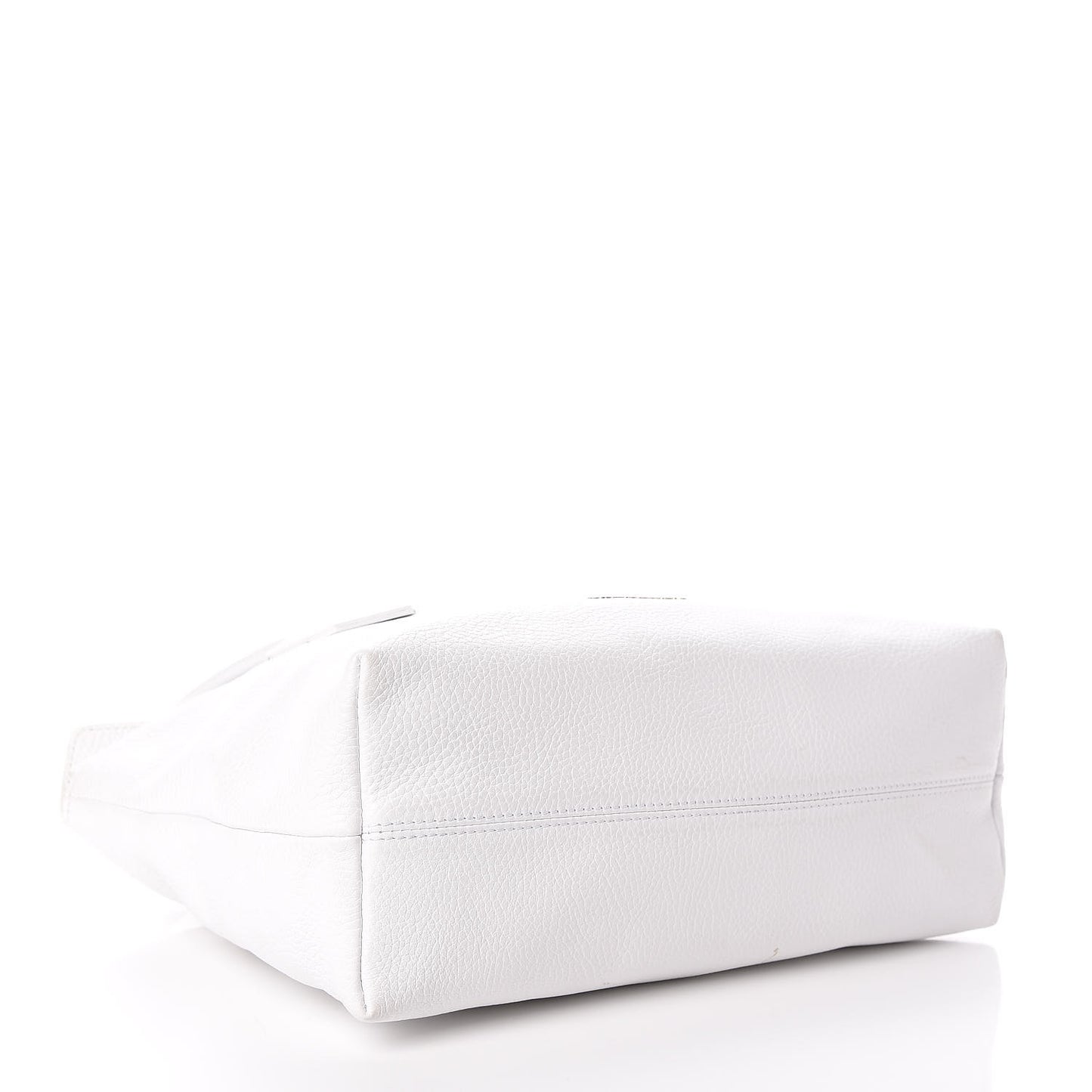 London Grainy Calfskin Medium Baynard Tote White