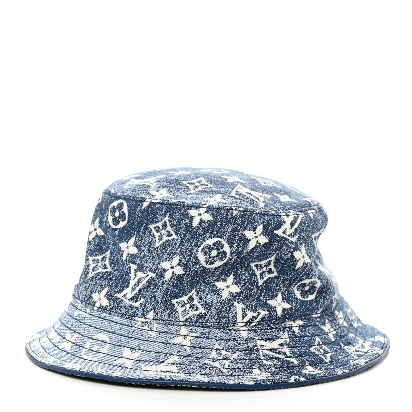 Monogram Denim Jacquard Bob Bucket Hat M Blue