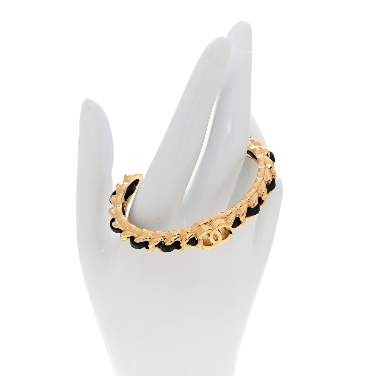 Lambskin CC Chain Bracelet M Black