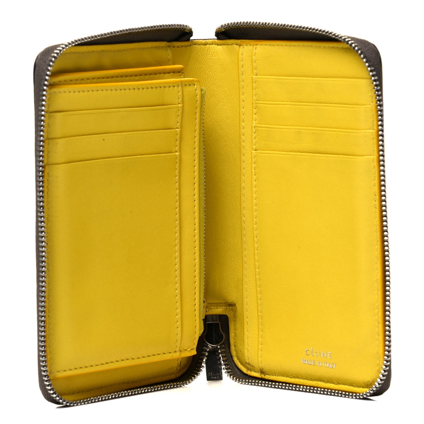 Drummed Calfskin Zip Around Multifunction Wallet Souris