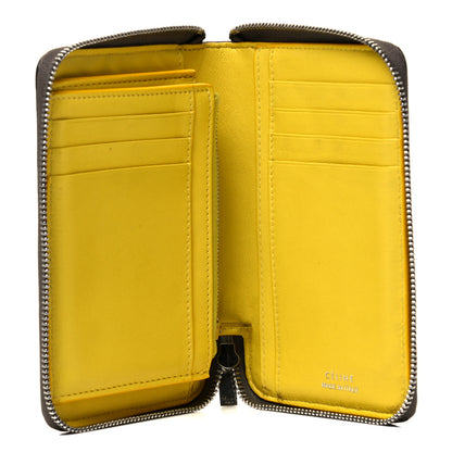 Celine Drummed Calfskin Zip Around Multifunction Wallet Souris 6 of 8
