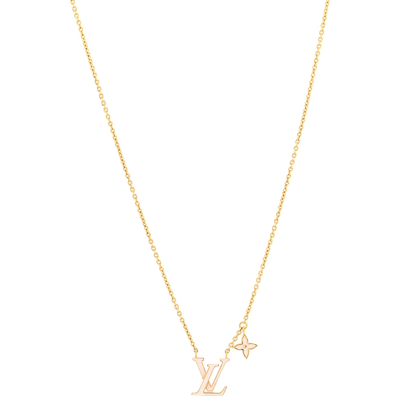 Enamel LV Iconic Necklace Gold Pink