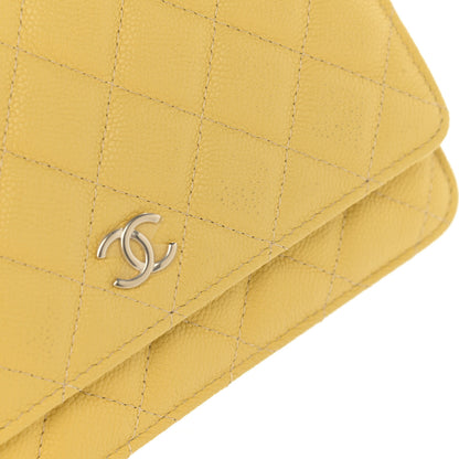 Chanel Caviar Quilted Tiny CC Wallet On Chain WOC Yellow 12 of 13