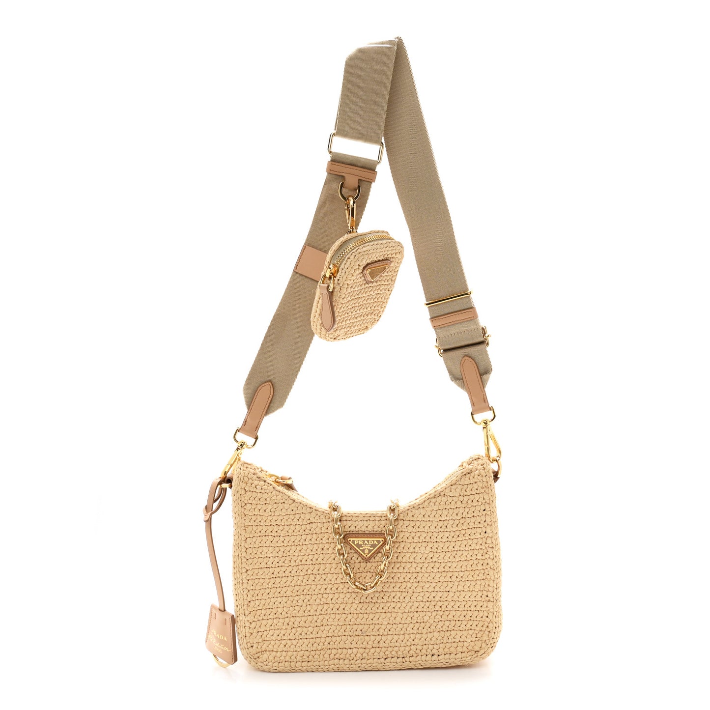 Yarn Raffia Effect Crochet Re-Edition 2005 Shoulder Bag Naturale