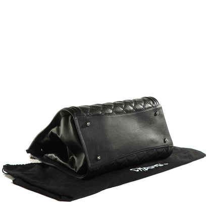 Chanel Calfskin Quilted Double Stitch Large Boy Tote Black 4 of 8