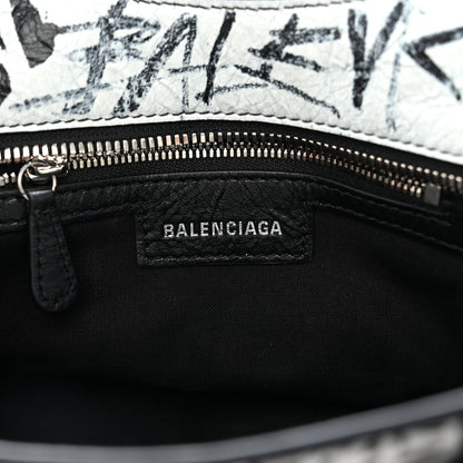 Balenciaga Agneau Arena Graffiti Neo Cagole City Handbag XS Black White 7 of 12