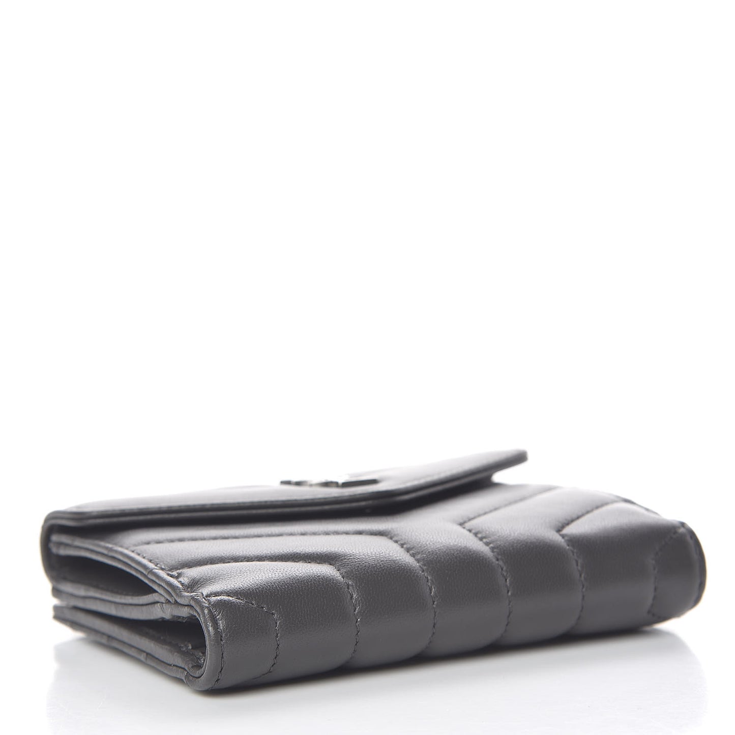 Lambskin Y Quilted Monogram Compact Loulou Wallet Asphalt