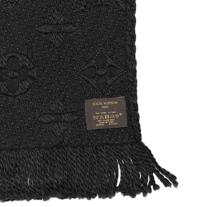Louis Vuitton Wool Silk Logomania Scarf Charcoal Grey 4 of 4