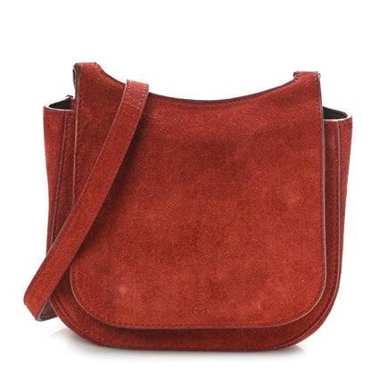 The Row Suede Hunting Bag 7 Dark Vermilion 1 of 9