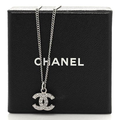 Chanel Crystal Timeless CC Necklace Silver 5 of 5