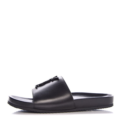 Saint Laurent Lambskin Joan Slide Sandals 38 Black 1 of 8