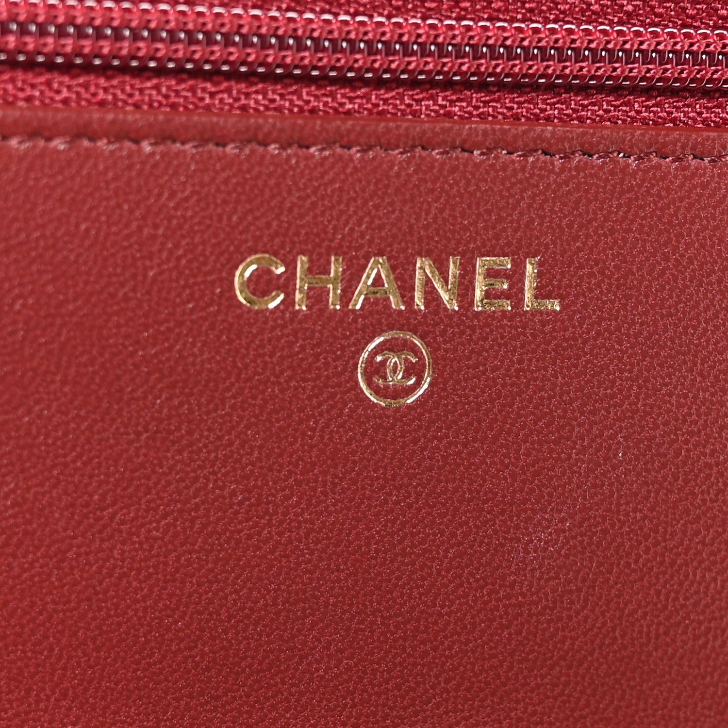 Chanel Lambskin Quilted Trendy CC Wallet On Chain WOC Burgundy 6 of 12