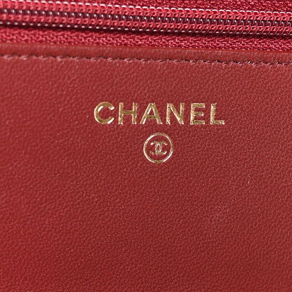 Chanel Lambskin Quilted Trendy CC Wallet On Chain WOC Burgundy 6 of 12